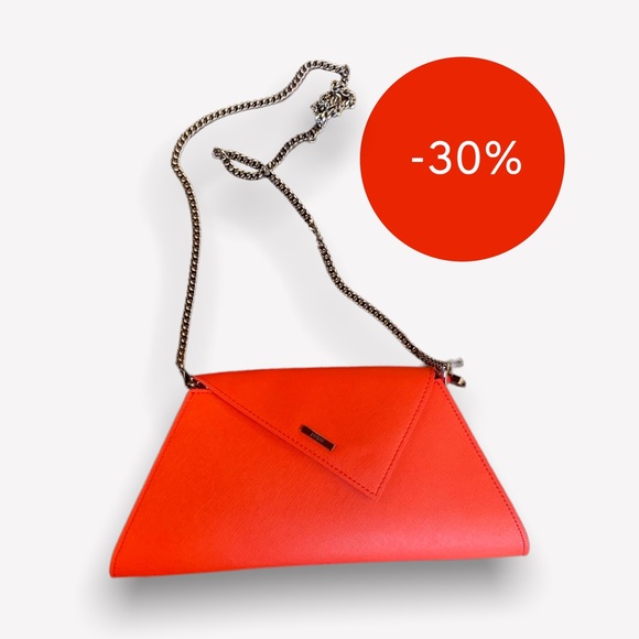 SUSU RED CLUTCH PURSE BAG WITH CROSSBODY SHOULDER STRAP